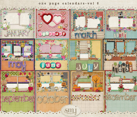 One Page Calendars Vol 6