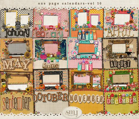 One Page Calendars Vol 10