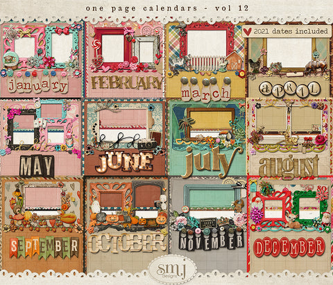 One Page Calendars Vol 12