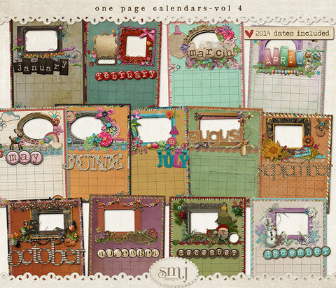 One Page Calendars Vol 4