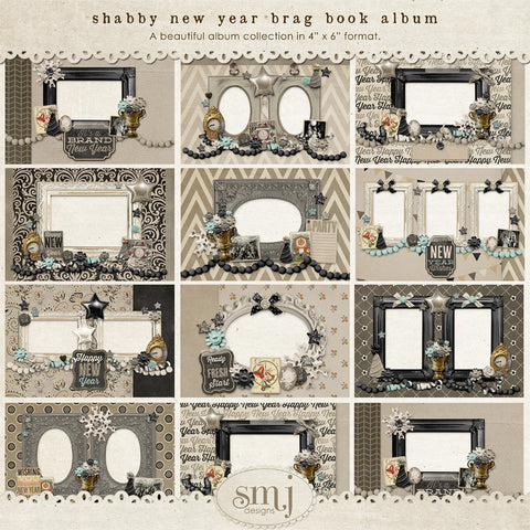 Shabby New Years Brag Book Album