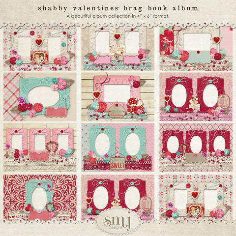 Shabby Valentines Brag Book Album